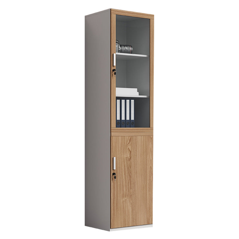 Nordic Style File Cabinets Solid Wood Frame Vertical File Cabinet with Key Lock Office