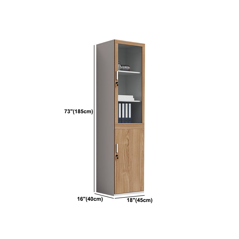 Nordic Style File Cabinets Solid Wood Frame Vertical File Cabinet with Key Lock Office