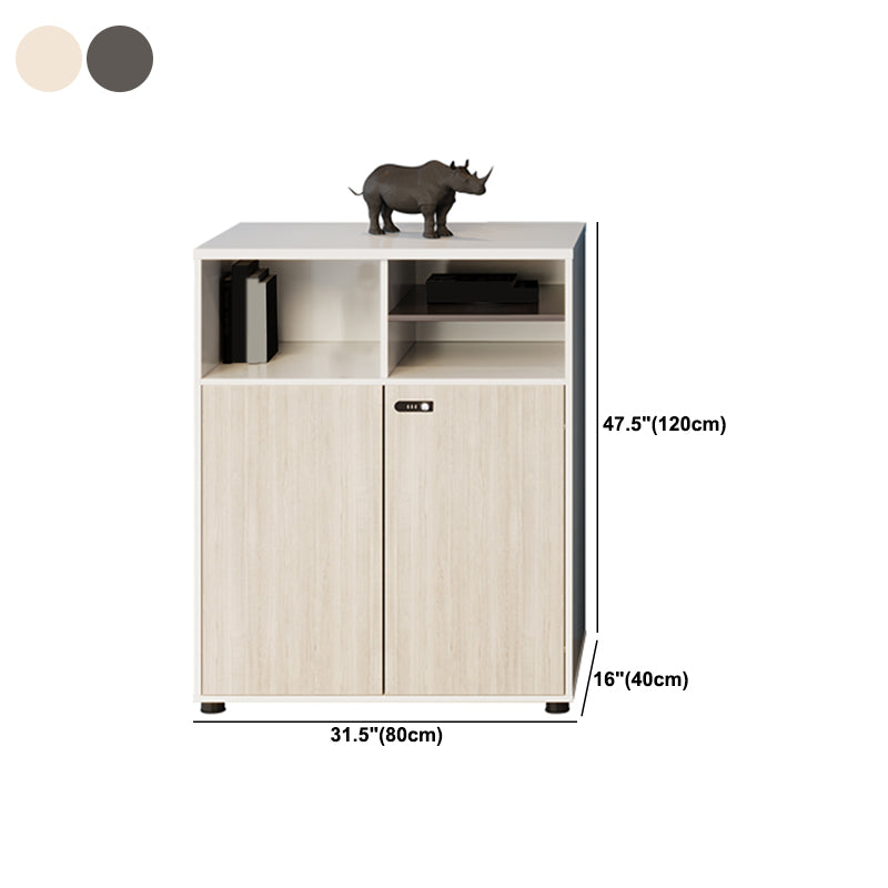 Contemporary File Cabinets Solid Wood Solid Color Vertical File Cabinet with Key Lock