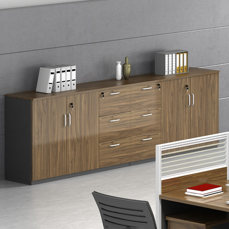 Contemporary Lateral Filing Cabinet Wood Filing Cabinet with Lock and Storage