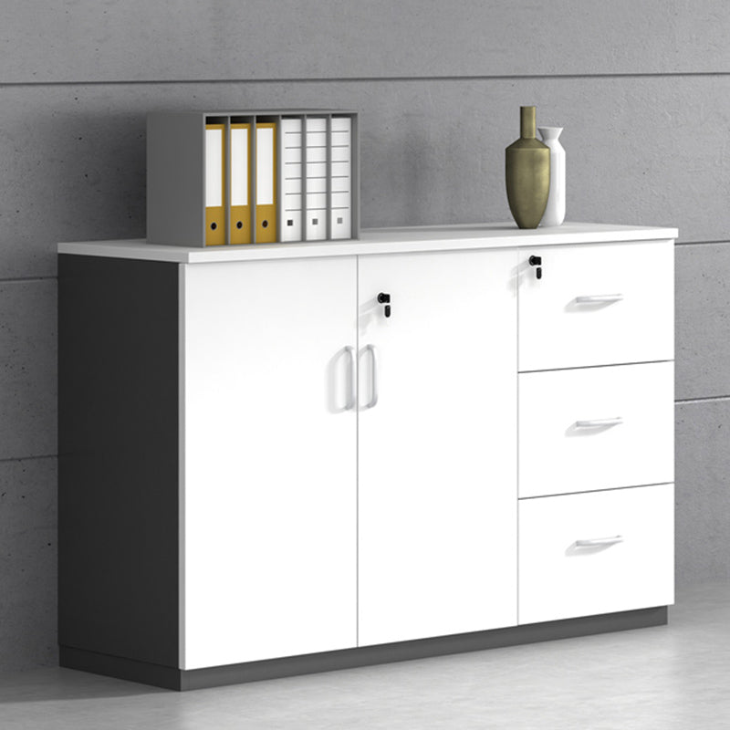 Contemporary Lateral Filing Cabinet Wood Filing Cabinet with Lock and Storage