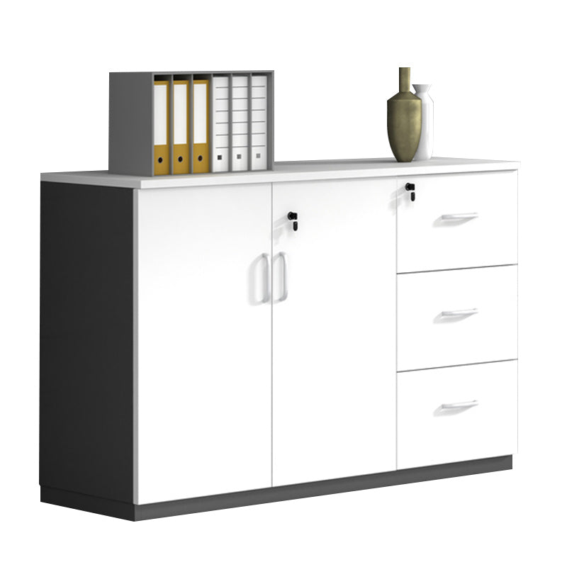 Contemporary Lateral Filing Cabinet Wood Filing Cabinet with Lock and Storage