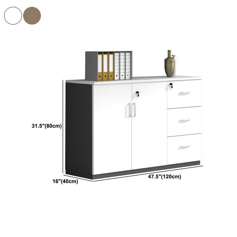 Contemporary Lateral Filing Cabinet Wood Filing Cabinet with Lock and Storage