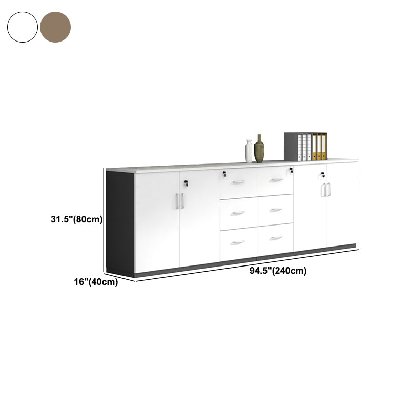 Contemporary Lateral Filing Cabinet Wood Filing Cabinet with Lock and Storage