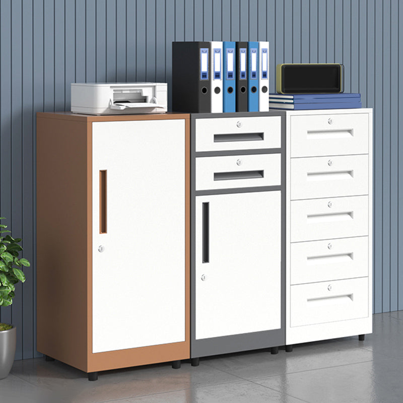 Traditional Cabinet Metal Locking Drawers and Castors Vertical Filing Cabinet