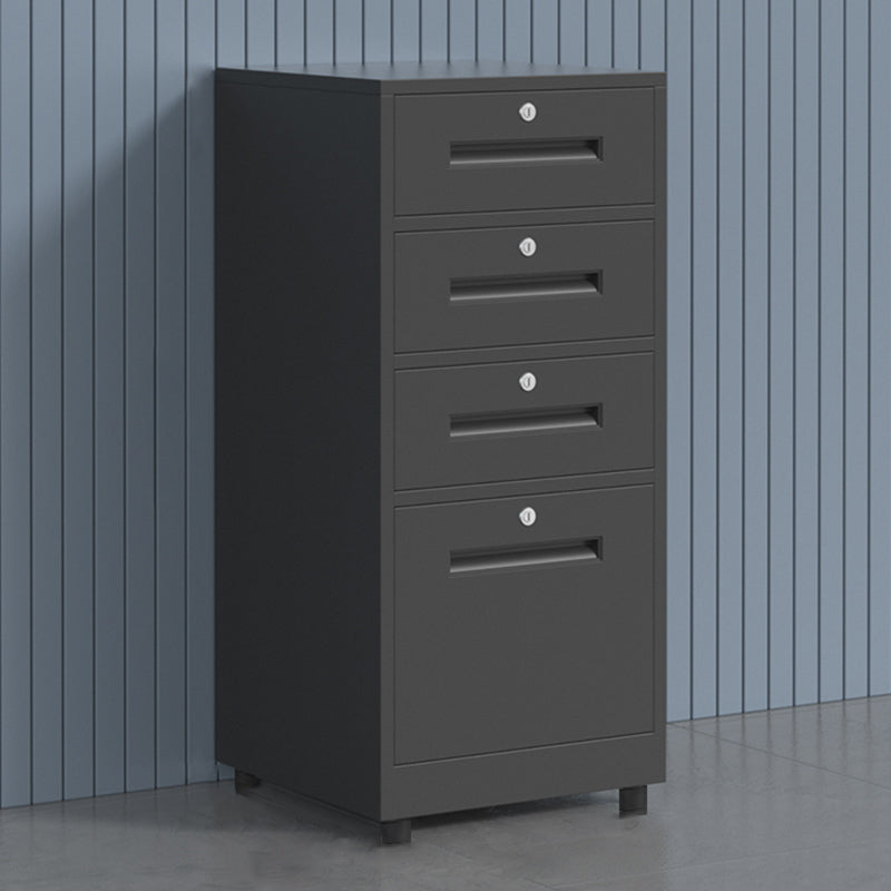 Traditional Cabinet Metal Locking Drawers and Castors Vertical Filing Cabinet