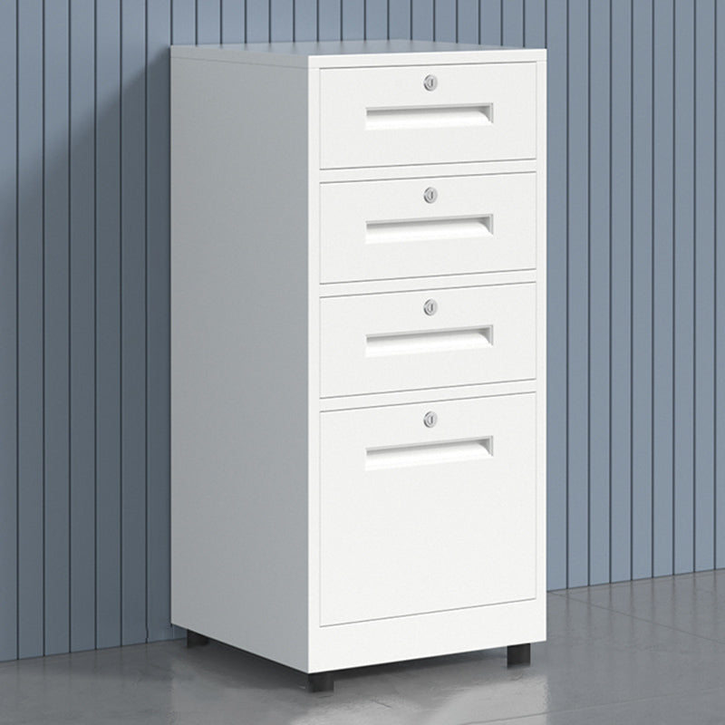 Traditional Cabinet Metal Locking Drawers and Castors Vertical Filing Cabinet