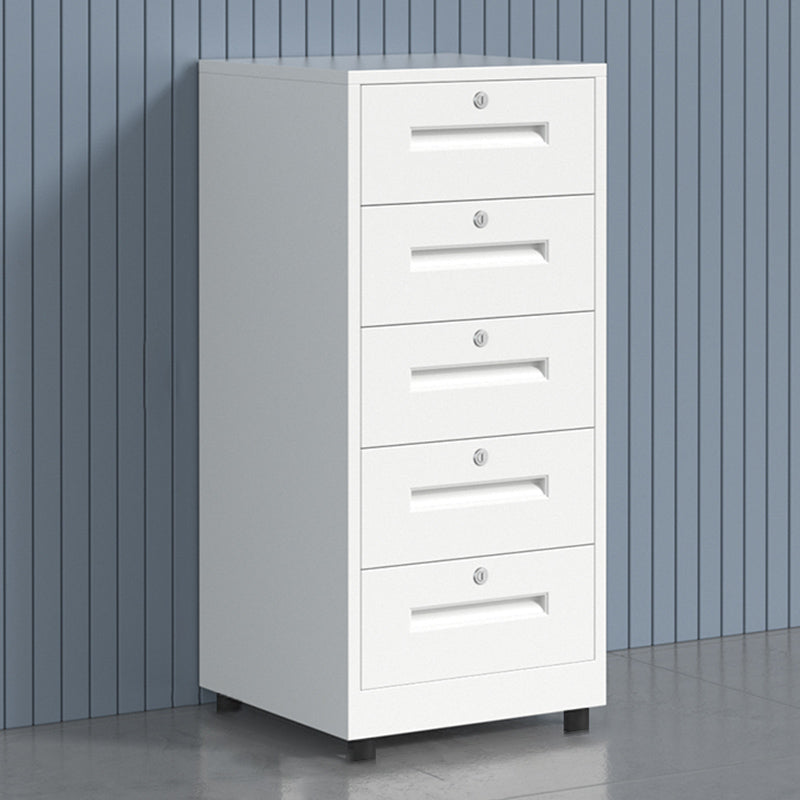 Traditional Cabinet Metal Locking Drawers and Castors Vertical Filing Cabinet