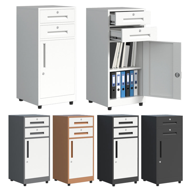 Traditional Cabinet Metal Locking Drawers and Castors Vertical Filing Cabinet