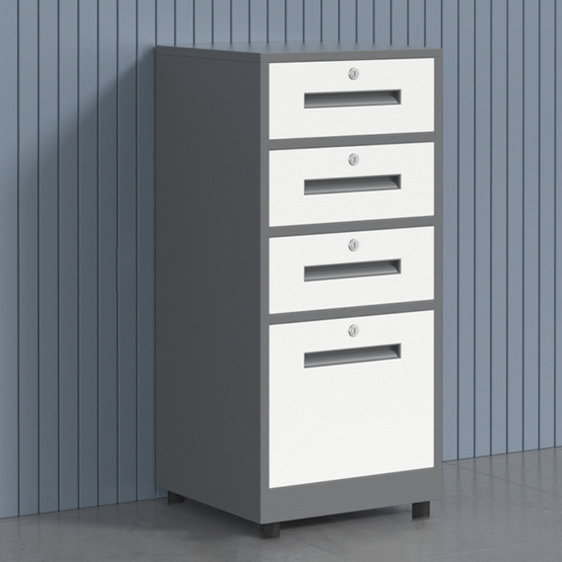 Traditional Cabinet Metal Locking Drawers and Castors Vertical Filing Cabinet