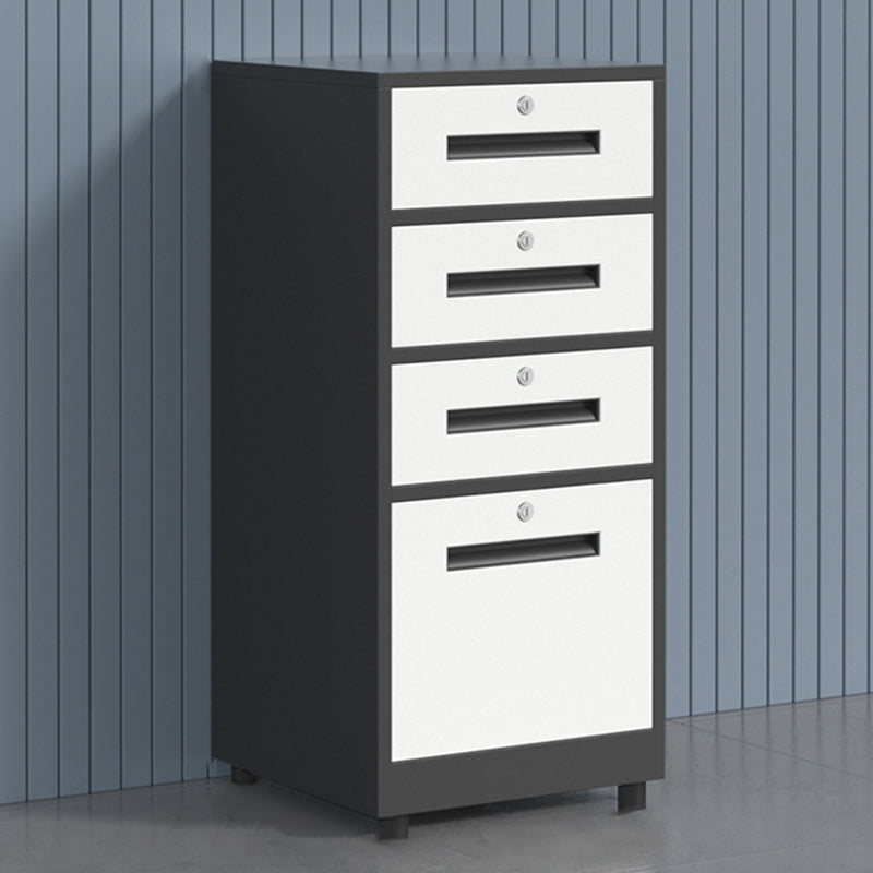 Traditional Cabinet Metal Locking Drawers and Castors Vertical Filing Cabinet