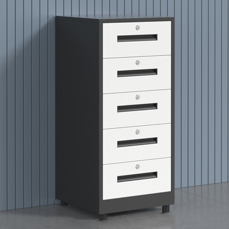 Traditional Cabinet Metal Locking Drawers and Castors Vertical Filing Cabinet