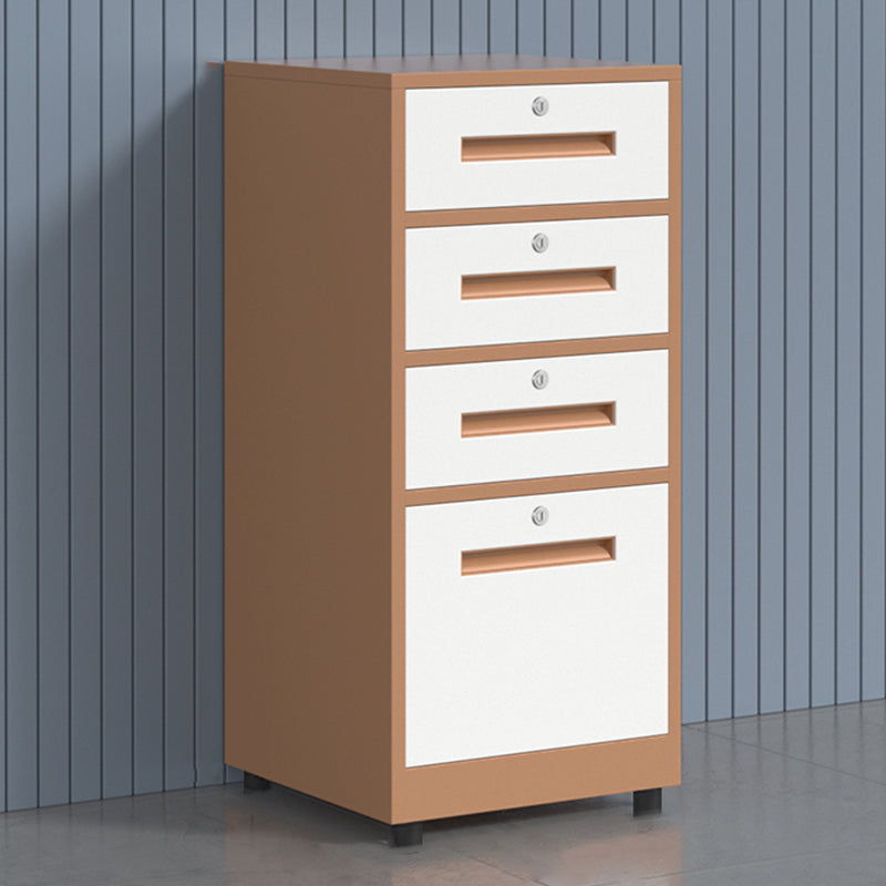 Traditional Cabinet Metal Locking Drawers and Castors Vertical Filing Cabinet