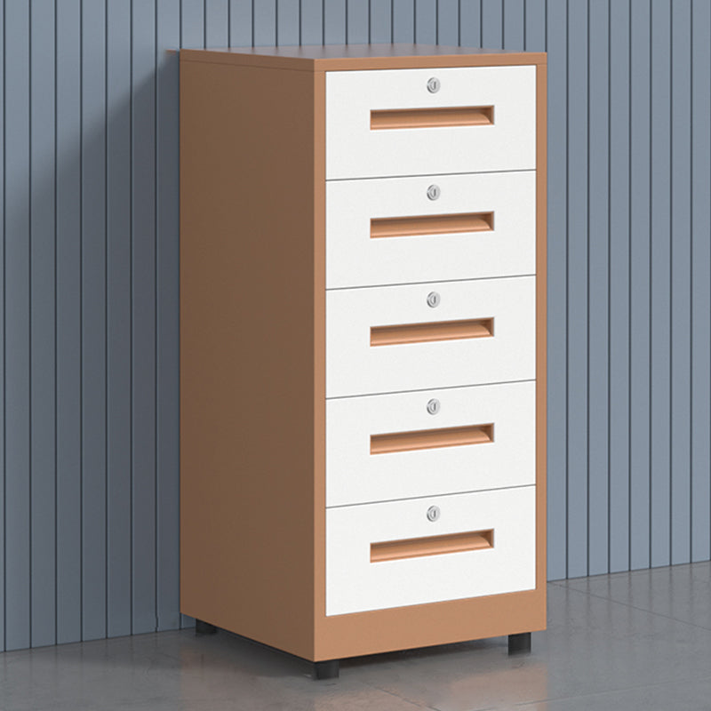 Traditional Cabinet Metal Locking Drawers and Castors Vertical Filing Cabinet