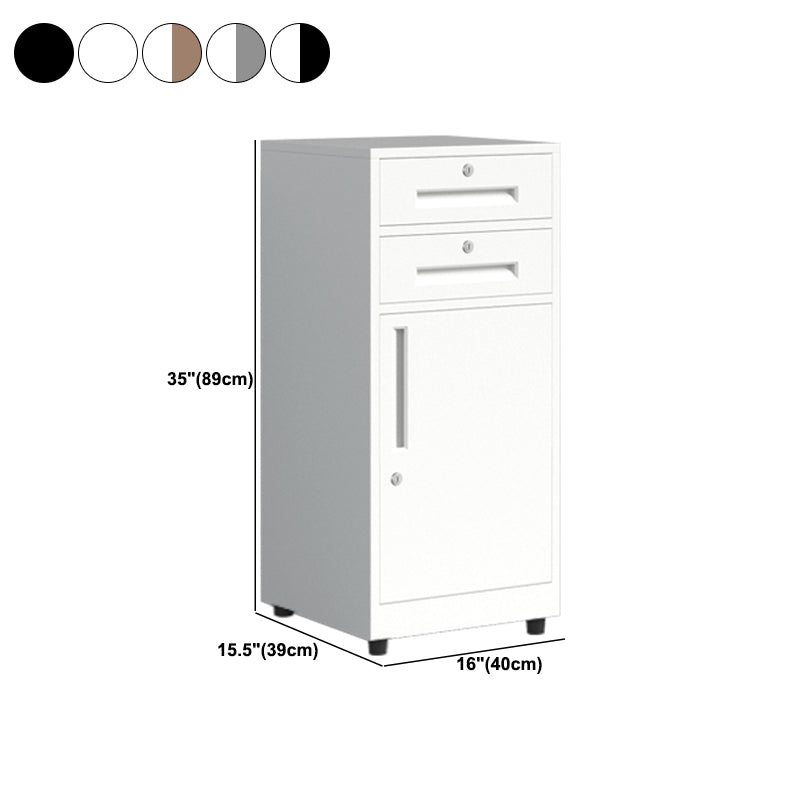 Traditional Cabinet Metal Locking Drawers and Castors Vertical Filing Cabinet