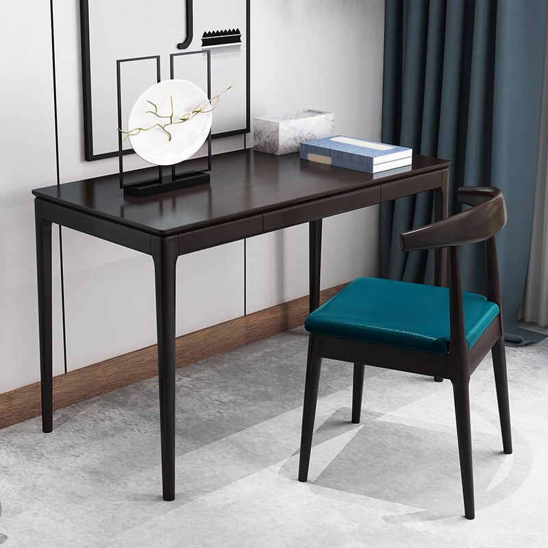 Rubberwood Rectangular Writing Desk Home or Office Black Desk