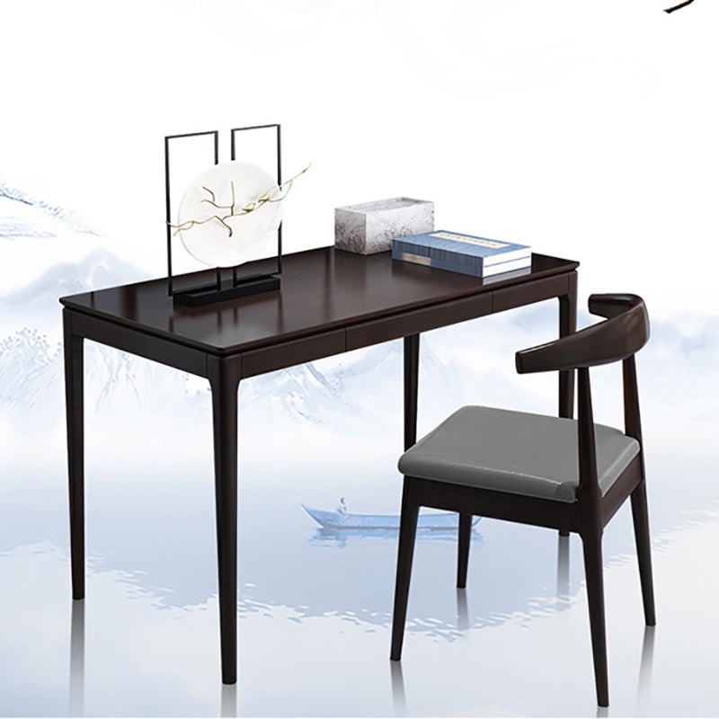 Rubberwood Rectangular Writing Desk Home or Office Black Desk