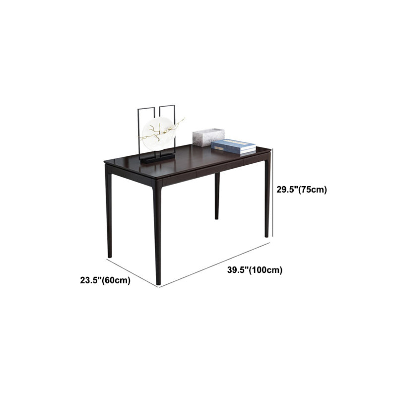 Rubberwood Rectangular Writing Desk Home or Office Black Desk