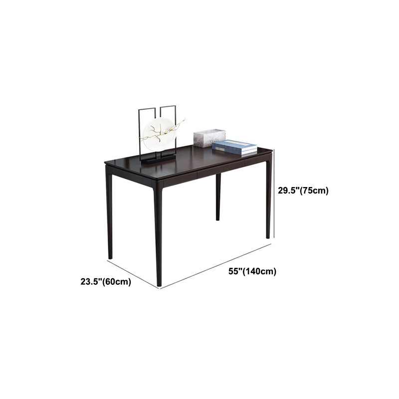 Rubberwood Rectangular Writing Desk Home or Office Black Desk