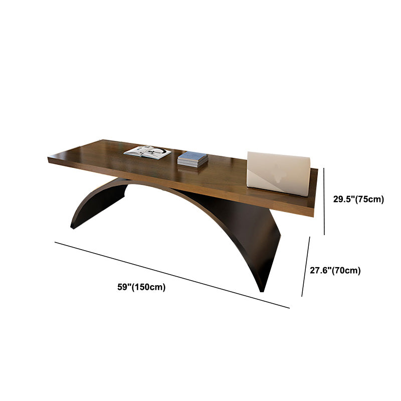 Brown Rectangular Writing Desk 30-inch H Office Desk for Home