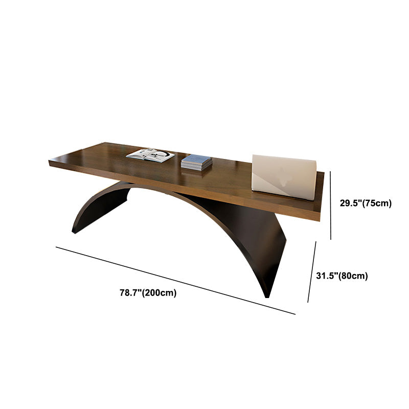 Brown Rectangular Writing Desk 30-inch H Office Desk for Home