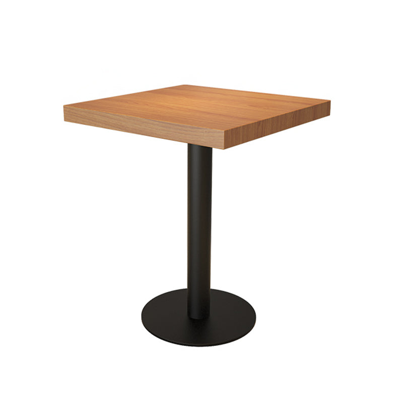 Industrial Bar Dining Table Natural Solid Wood Bistro Bar Table with Metal Base