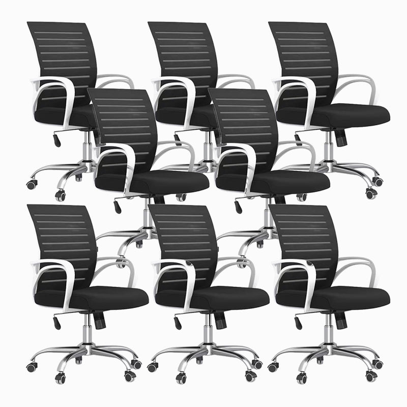 Contemporary High Back Arm Chair Black Conference Microfiber Office Chair