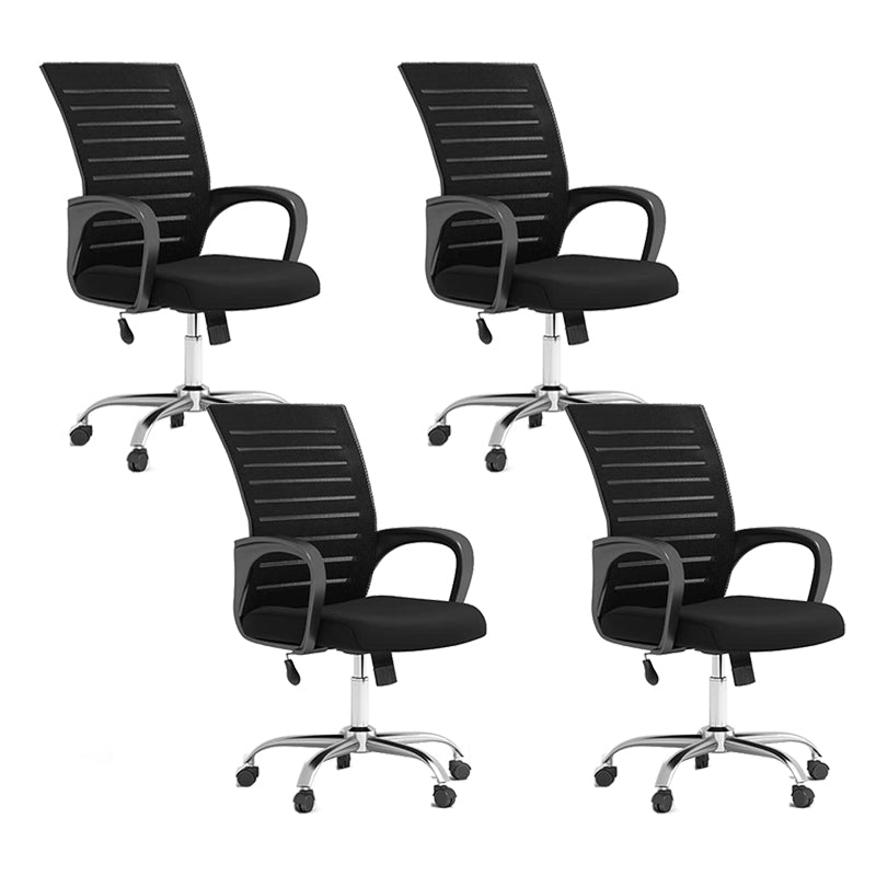 Contemporary High Back Arm Chair Black Conference Microfiber Office Chair