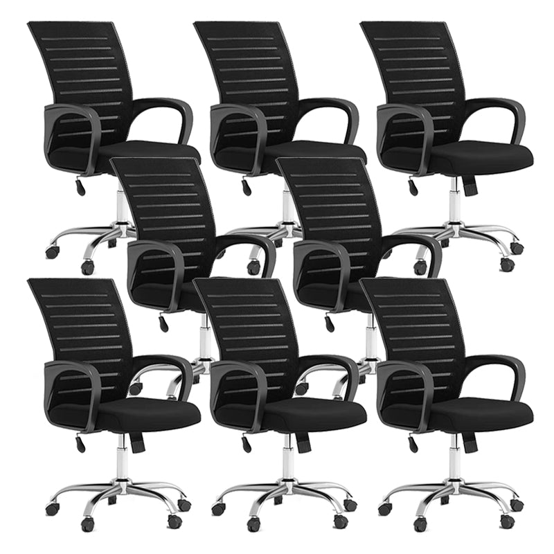 Contemporary High Back Arm Chair Black Conference Microfiber Office Chair