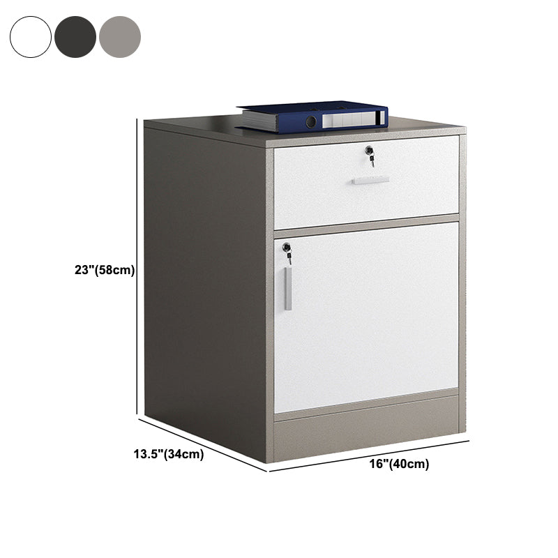 Leisure File Cabinet Color Block Wood Locking Drawers File Cabinet