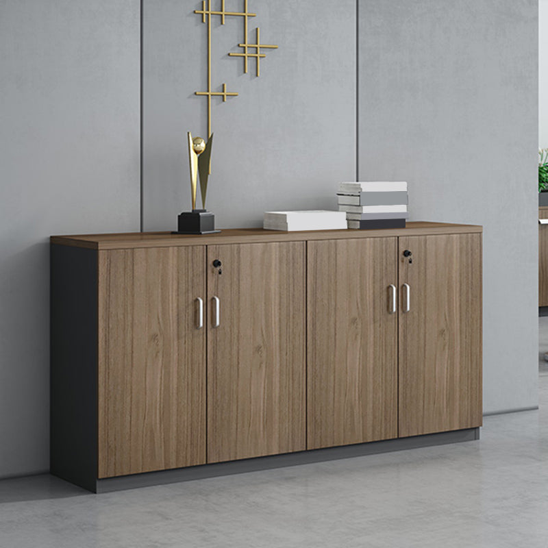 Walnut File Cabinet Storage Shelves Lateral File Cabinet with Locking Drawers