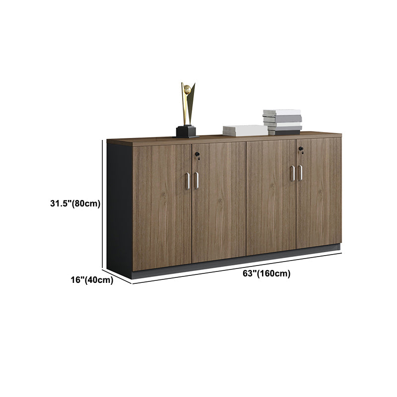 Walnut File Cabinet Storage Shelves Lateral File Cabinet with Locking Drawers