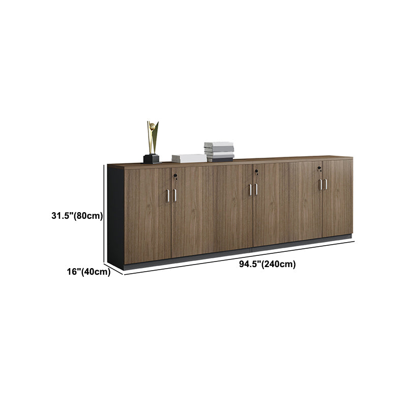 Walnut File Cabinet Storage Shelves Lateral File Cabinet with Locking Drawers