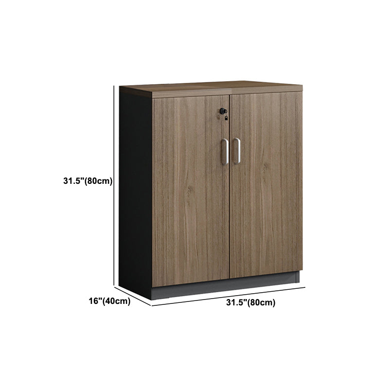 Walnut File Cabinet Storage Shelves Lateral File Cabinet with Locking Drawers