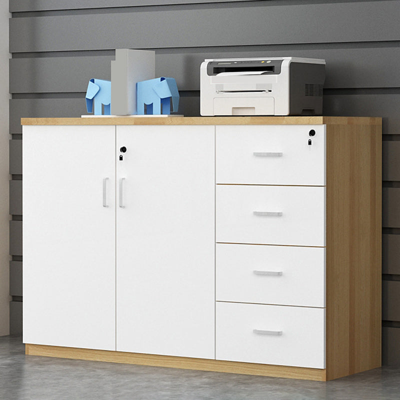 Locking Drawers File Cabinet Wood Storage Shelves Modern Lateral File Cabinet for Office