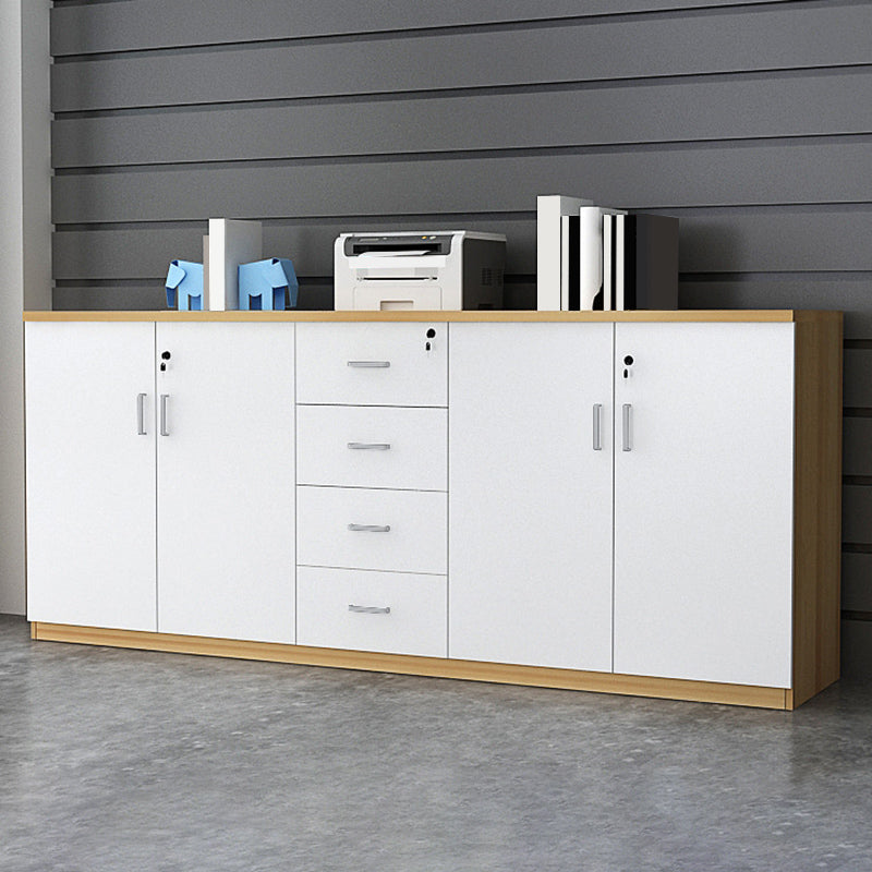 Locking Drawers File Cabinet Wood Storage Shelves Modern Lateral File Cabinet for Office