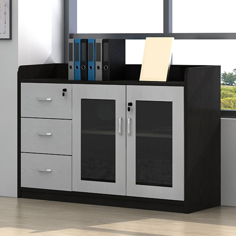 Modern Wood Cabinet Locking Drawers and Storage Lateral Filing Cabinet