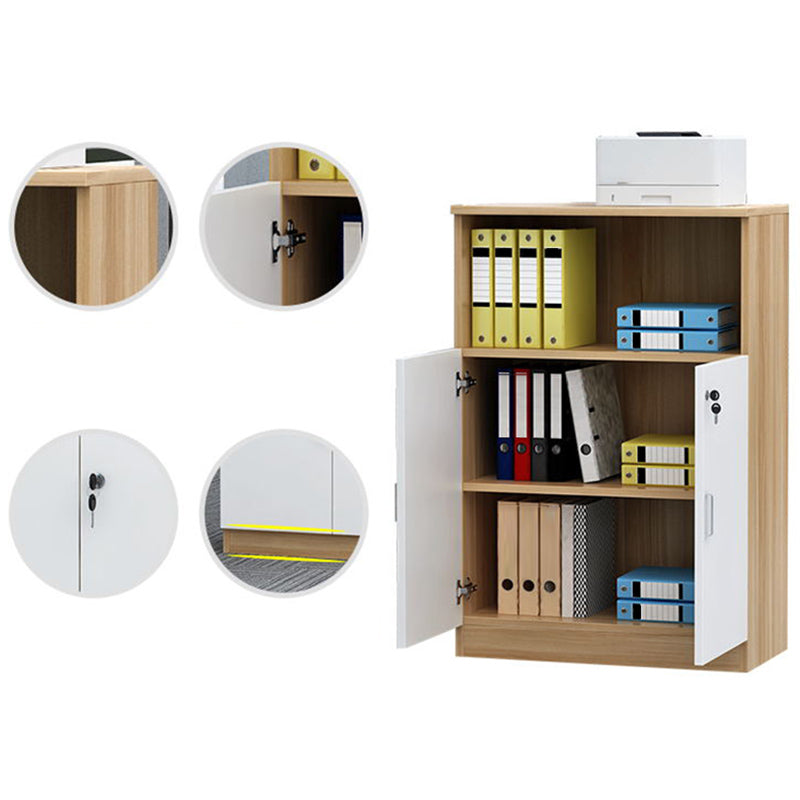 Office File Cabinet Vertical Modern Wood Storage Shelves File Cabinet with Lock