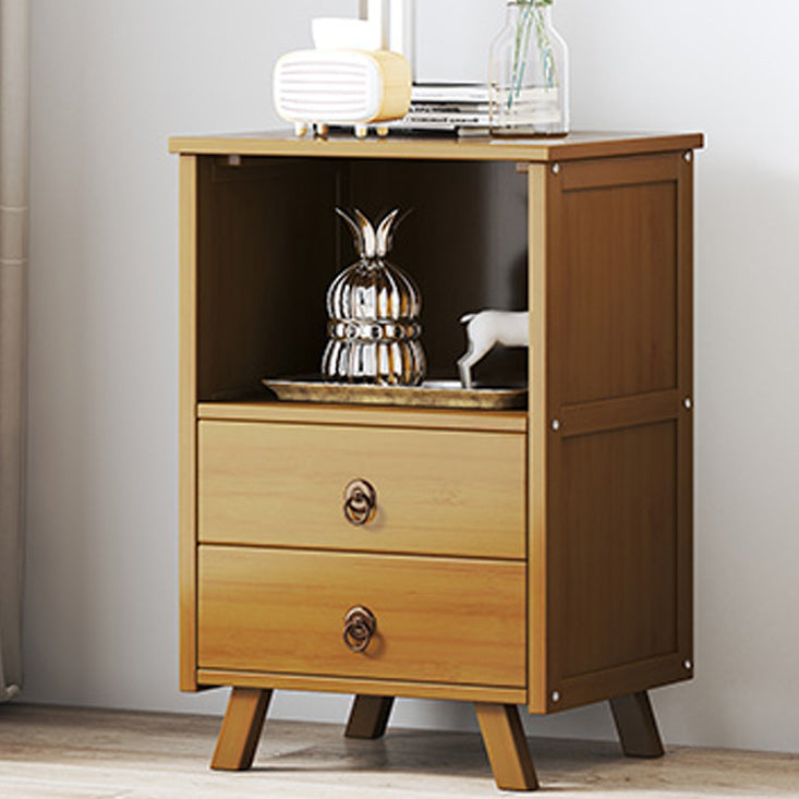 Mid-Century Accent Chest with Shelf and Drawers and Straight Legs