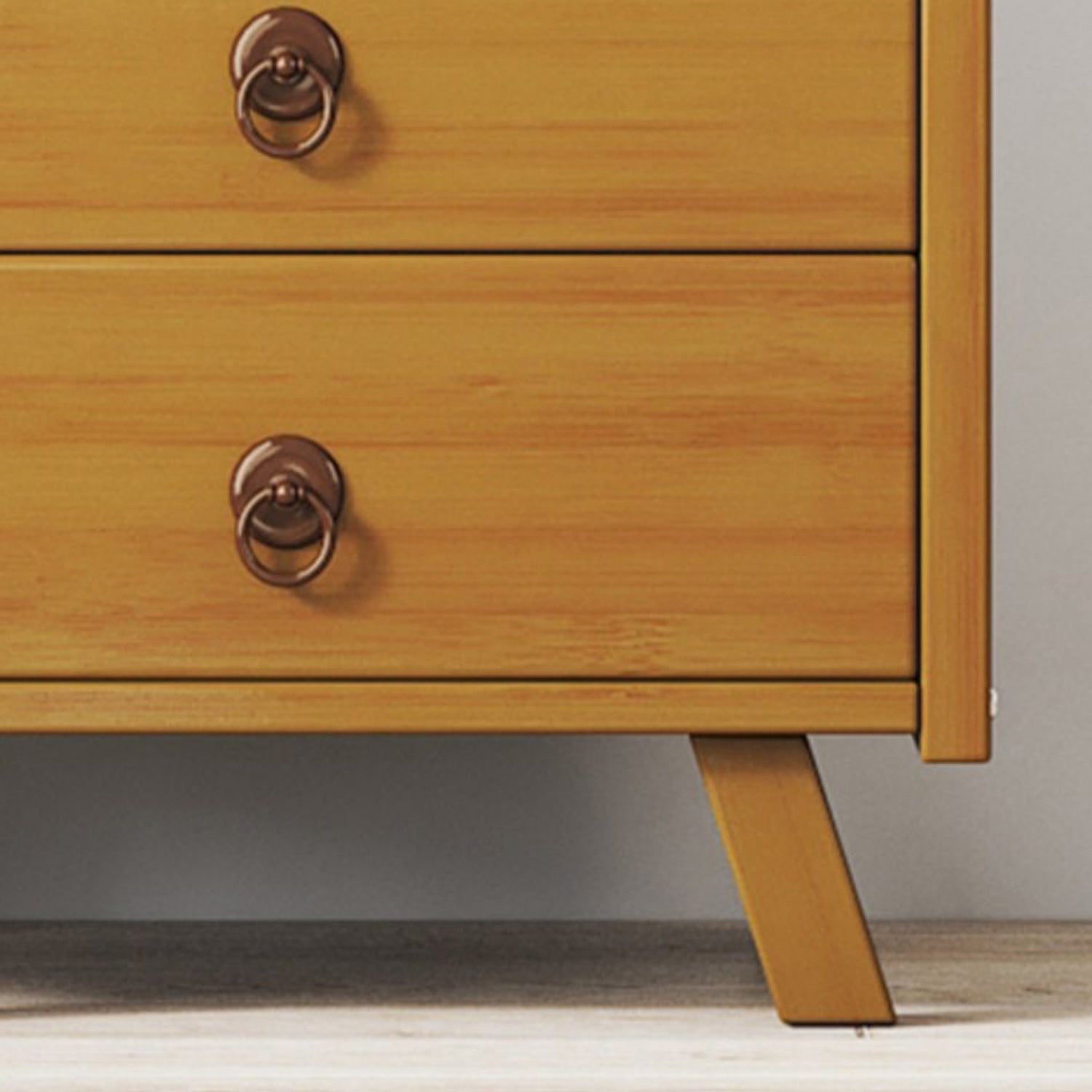 Mid-Century Accent Chest with Shelf and Drawers and Straight Legs