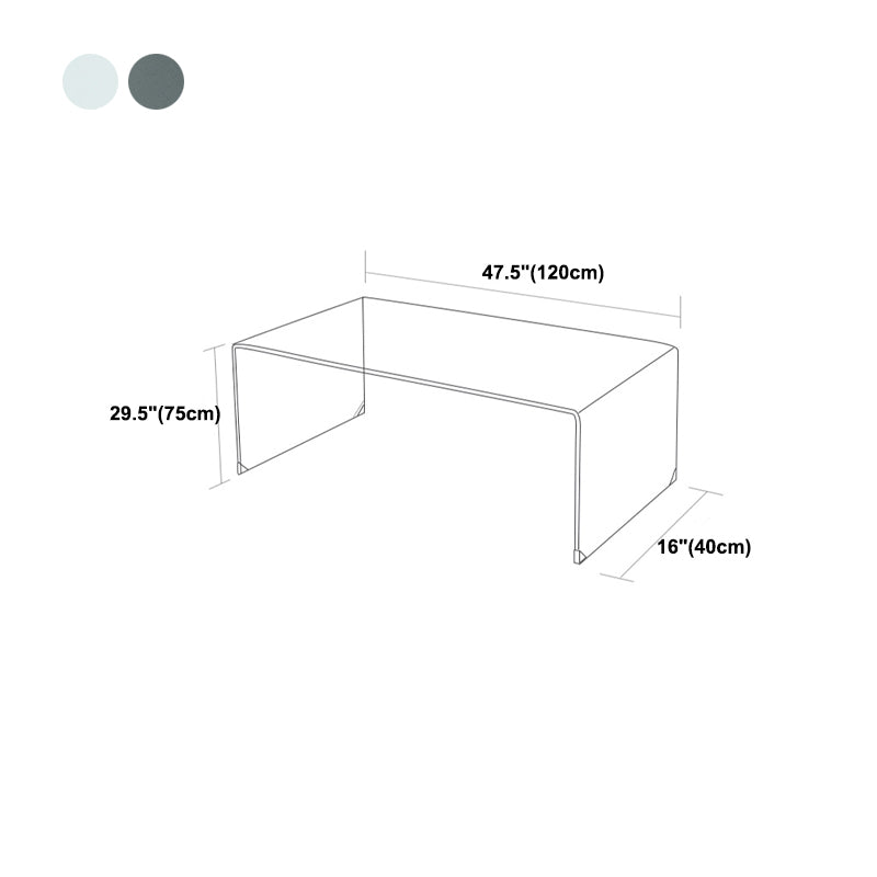 Modern Glass-Top Computer Desk Rectangular Sled Writing Desk for Home