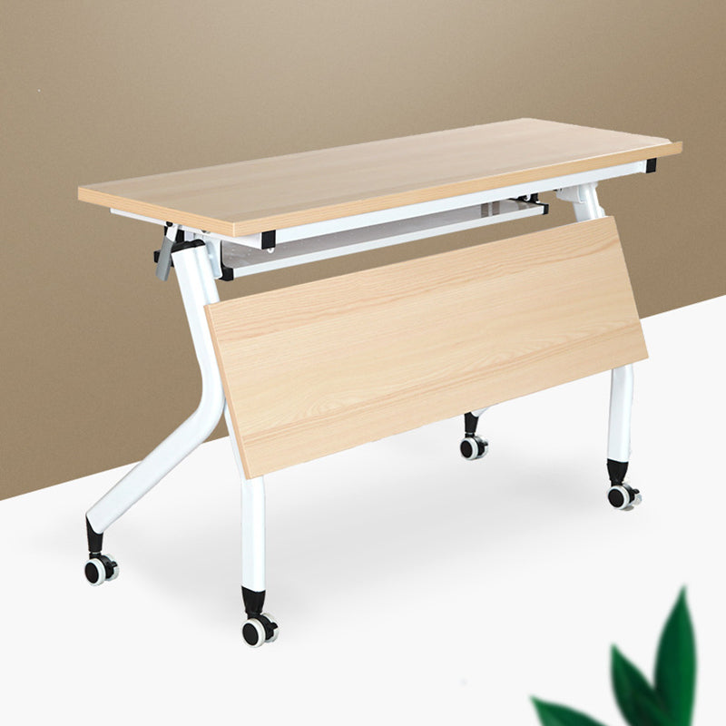 Contemporary Desk for Office 30"H Rectangular Writing Desk with Wheels