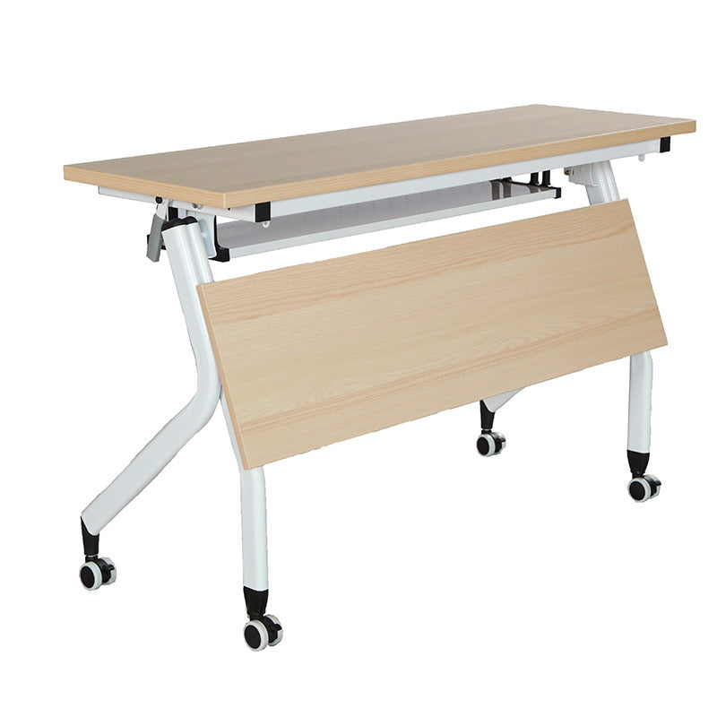 Contemporary Desk for Office 30"H Rectangular Writing Desk with Wheels