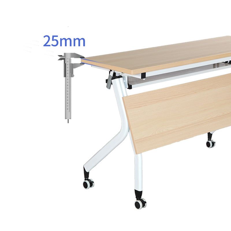 Contemporary Desk for Office 30"H Rectangular Writing Desk with Wheels