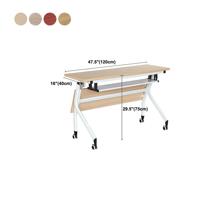 Contemporary Desk for Office 30"H Rectangular Writing Desk with Wheels