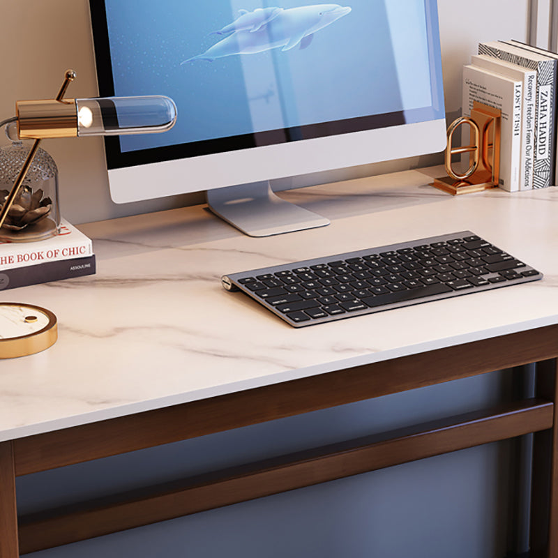 Modern Rectangular Office Desk Marble Solid Wood Writing Desk