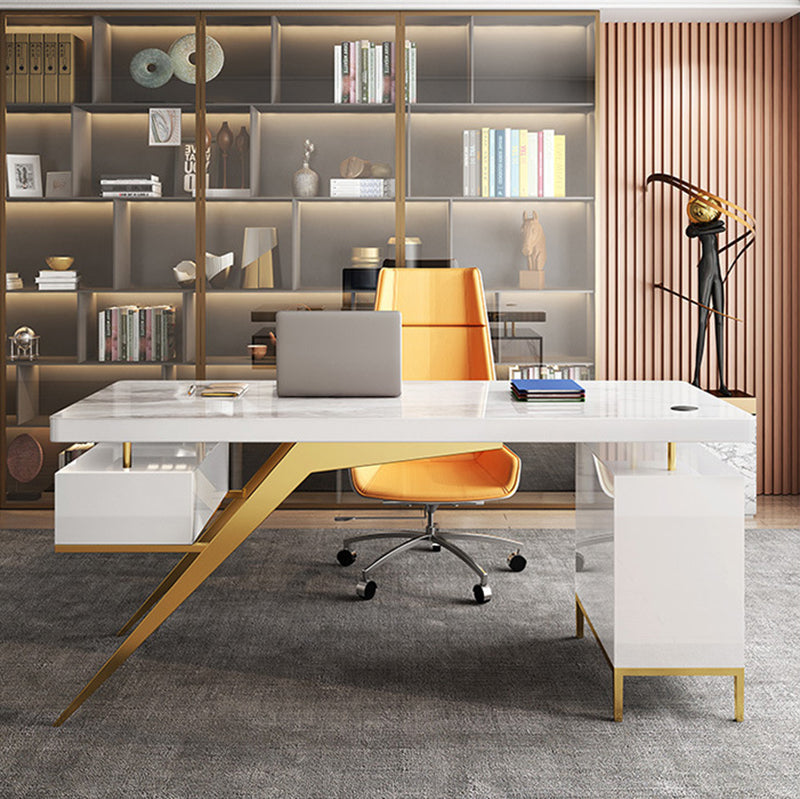 Contemporary Desk for Office 28"W X 30"H Rectangular Desk in White