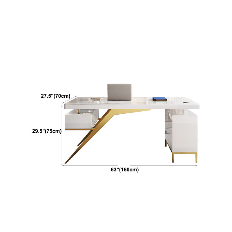 Contemporary Desk for Office 28"W X 30"H Rectangular Desk in White