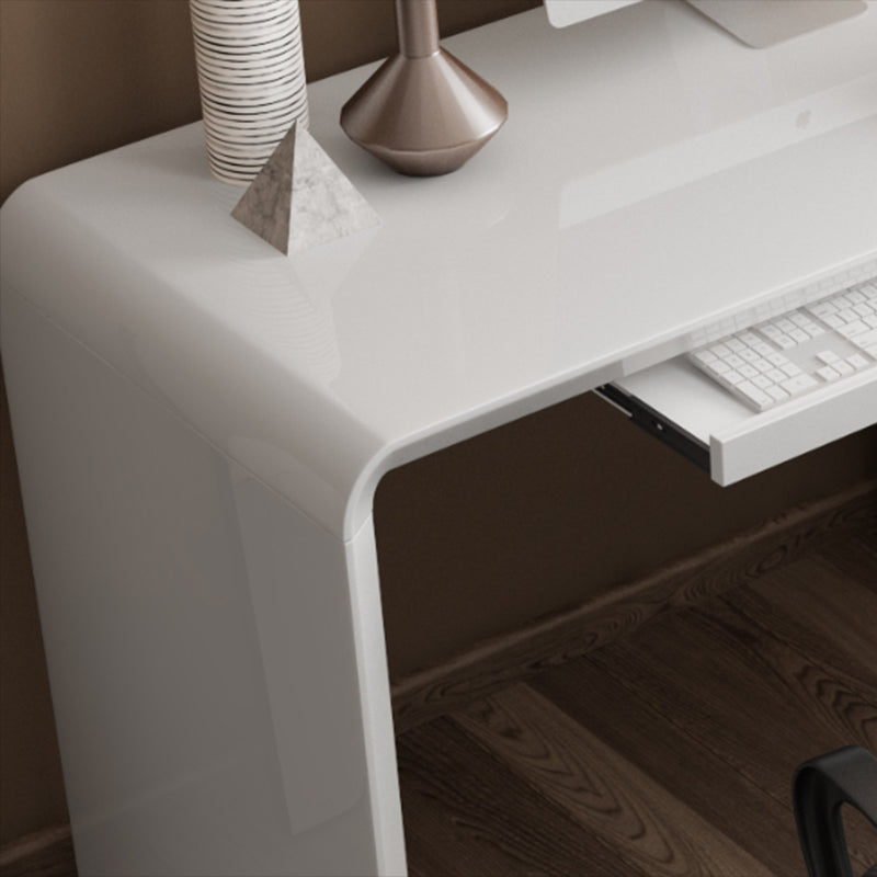 Modern Wood Computer Desk White Pedestal Writing Desk for Home