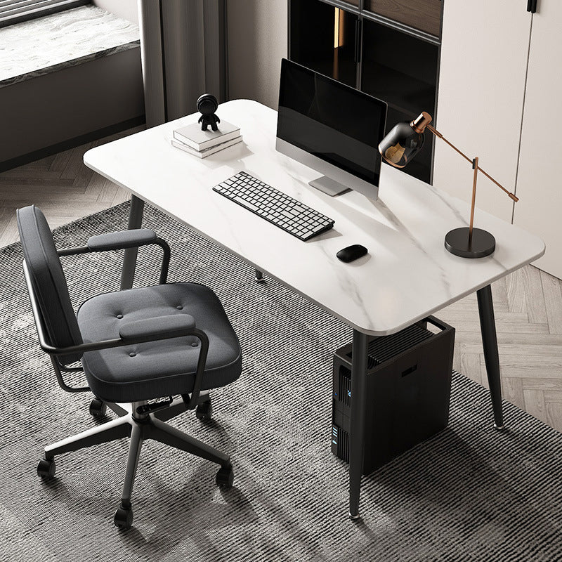 Contemporary Marble Desk for Office 30"H Rectangular Computer Desk